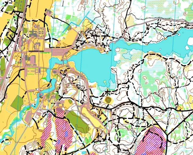Mycket olika stigar och leder i labyrinten vid Högbo bruk